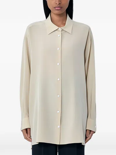 The Row Button Long-sleeve Shirt In Neutral