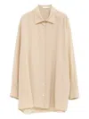 The Row Andra Oversized Silk Shirt In Neutral