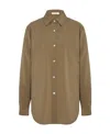 The Row Sveva Silk Shirt In Brown