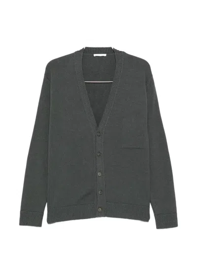 The Row Button V-neck Cardigan In Gray