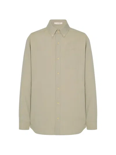 The Row Button-down Collar Cotton Shirt In 中性色