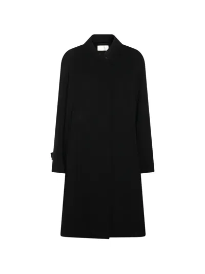The Row Buttoned Coat In Black