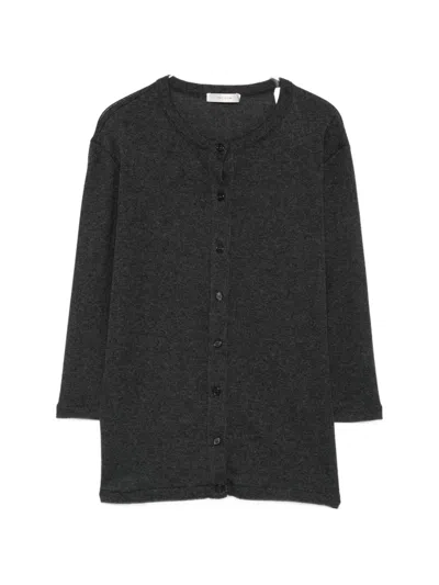 The Row Button-up Three-quarter Sleeve Cardigan In Black