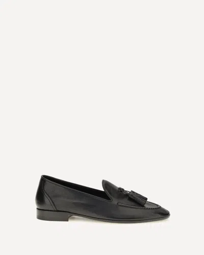 The Row Caden Leather Loafers In Black