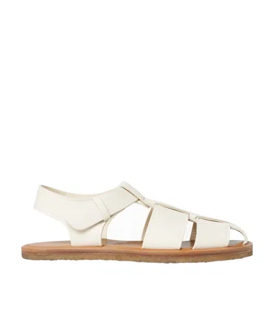 The Row Caged-design Leather Sandals In White