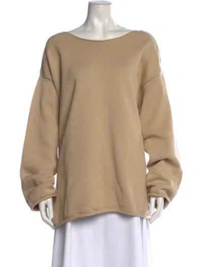 Pre-owned The Row Calas Bateau Neckline Sweater In Neutral