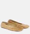 The Row Calf Hair Square-toe Ballerina Flats