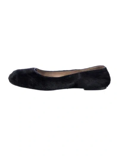 Pre-owned The Row Calf Hair Ballet Flats In Black