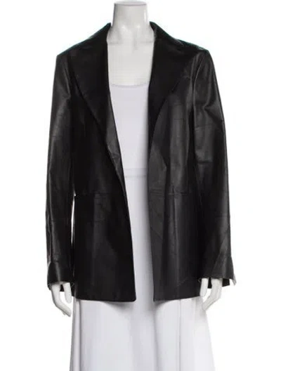 Pre-owned The Row Calf Leather Jacket In Black