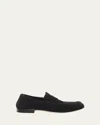 The Row Calf Suede Slip-on Loafers In Black