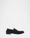 The Row Calf Suede Slip-on Loafers In Black