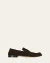 The Row Calf Suede Slip-on Loafers In Brown