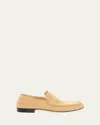 The Row Calf Suede Slip-on Loafers In Yellow