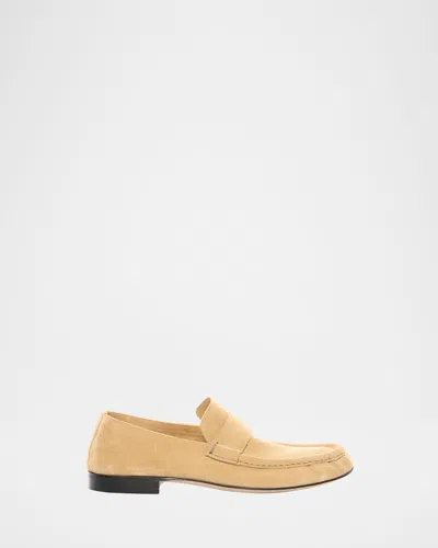 The Row Calf Suede Slip-on Loafers In Yellow