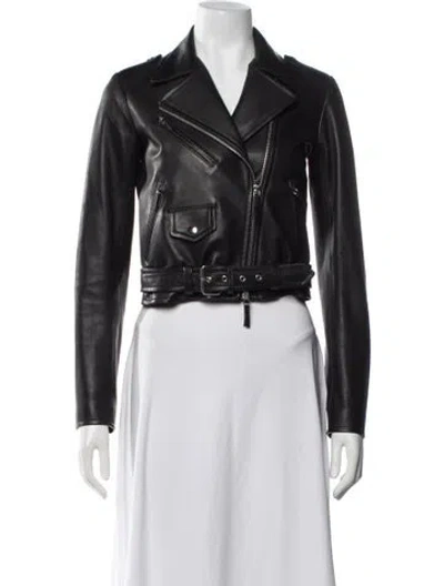 Pre-owned The Row Calfskin Biker Jacket In Black