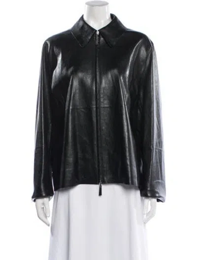 Pre-owned The Row Calfskin Biker Jacket In Black