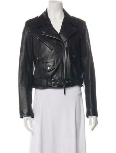 Pre-owned The Row Calfskin Biker Jacket In Black