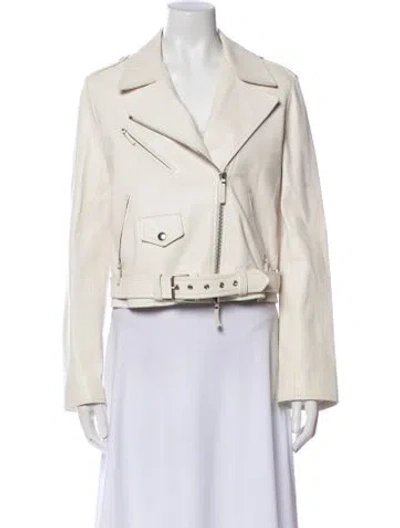 Pre-owned The Row Calfskin Biker Jacket In Neutral