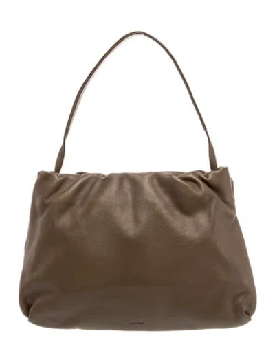 Pre-owned The Row Calfskin Bourse Xl In Brown