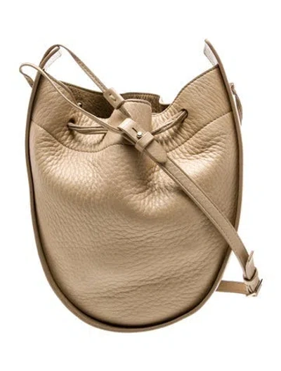 Pre-owned The Row Calfskin Bucket Bag In Neutral