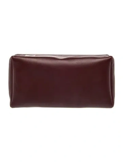 Pre-owned The Row Calfskin Compact Clutch In Burgundy