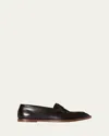 The Row Calfskin Leather Loafers In Brown