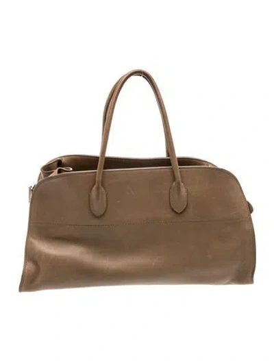 Pre-owned The Row Calfskin Margaux East West In Brown