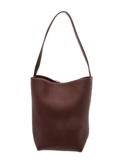 Pre-owned The Row Calfskin N/s Park Tote Medium In Burgundy