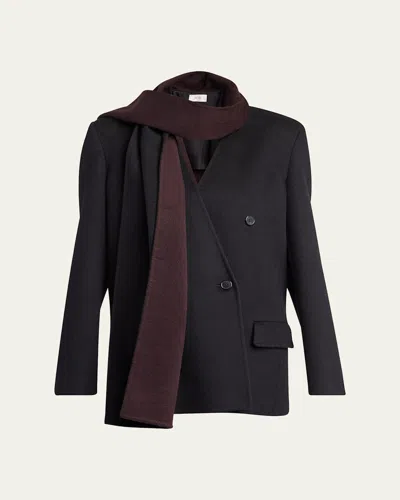 THE ROW CALITRA CASHMERE DOUBLE-BREASTED SCARF JACKET