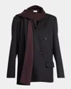 The Row Calitra Cashmere Double-breasted Scarf Jacket In Black