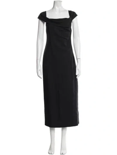 Pre-owned The Row Camari Midi Length Dress In Black