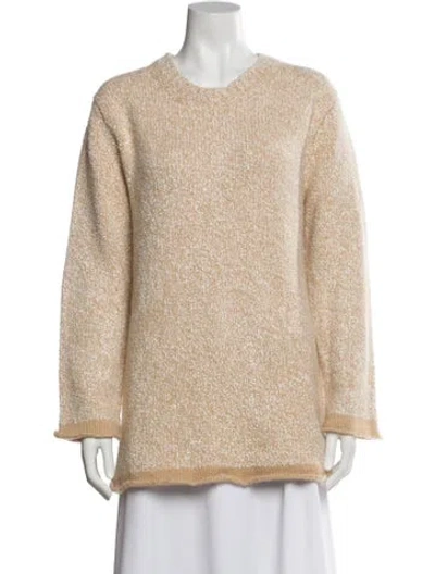 Pre-owned The Row Cambria Rolled-hem Sweater Cashmere Sweater In Neutral