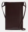 The Row Camie Leather Pouch With Strap In Brown