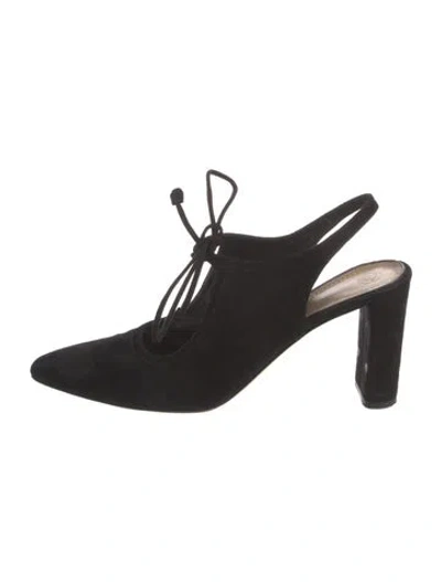Pre-owned The Row Camil Suede Pumps In Black