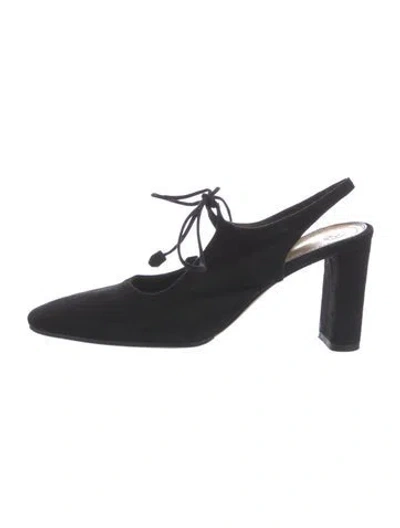Pre-owned The Row Camil Suede Slingback Pumps In Black