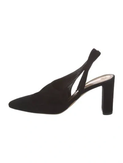 Pre-owned The Row Camil Suede Slingback Pumps In Black