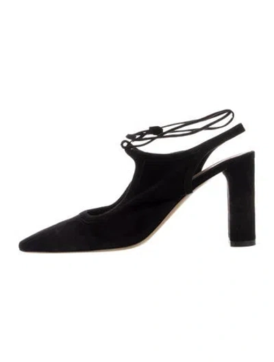 Pre-owned The Row Camil Suede Slingback Pumps In Blue