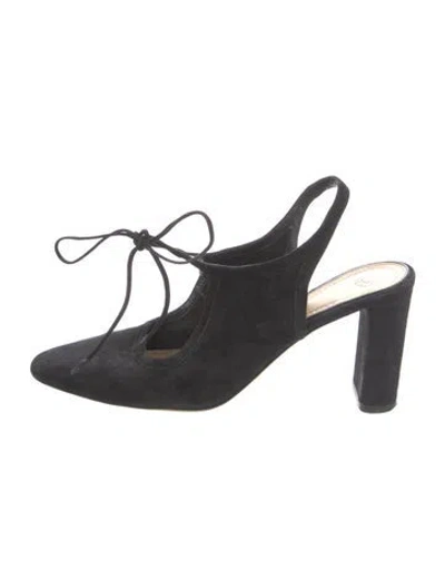 Pre-owned The Row Camil Suede T-strap Pumps In Black