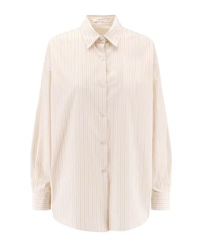 THE ROW THE ROW CAMISA CASTER RAYAS NARANJA BE