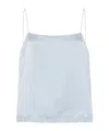 The Row Kilari Satin Lace Hem Top In Glacier Blue