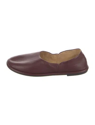 Pre-owned The Row Canal Flat Leather Ballet Flats In Red