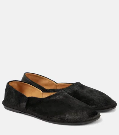 The Row Canal Leather Flats In Brown