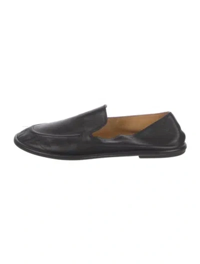 Pre-owned The Row Canal Leather Loafers In Black