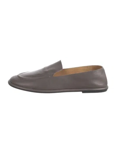 Pre-owned The Row Canal Leather Loafers In Grey