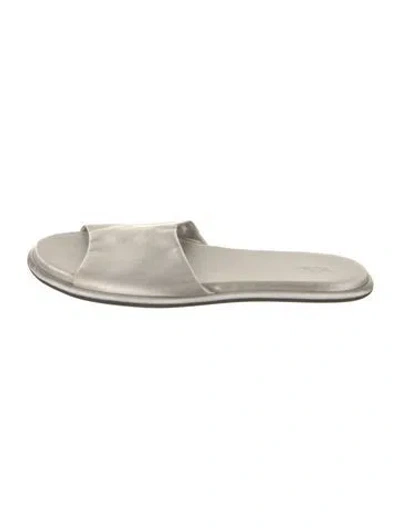 Pre-owned The Row Canal Satin Slides In Grey