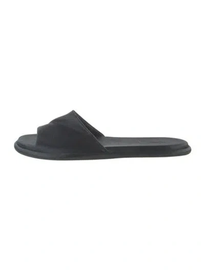 Pre-owned The Row Canal Satin Slides In Grey