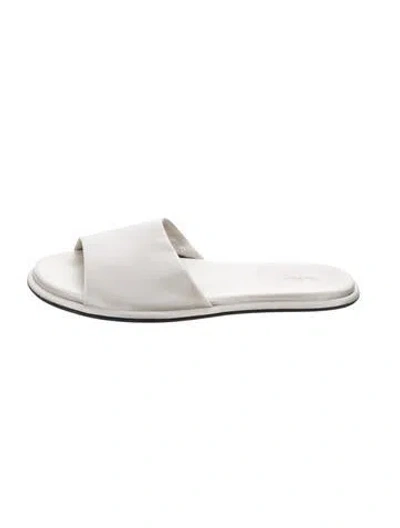 Pre-owned The Row Canal Satin Slides In White
