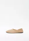 The Row Canal Suede Ballet Flats In Taupe