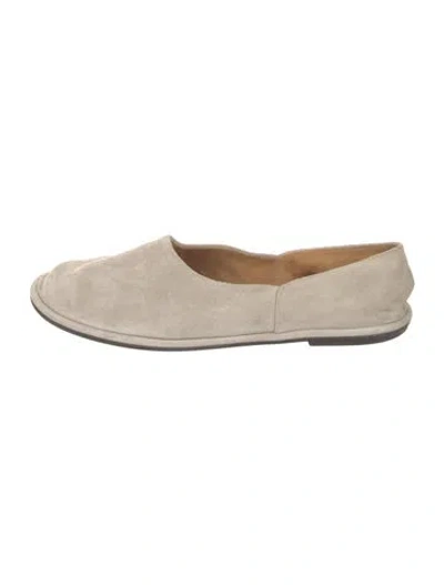 Pre-owned The Row Canal Suede Flats In Neutrals