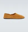 The Row Canal Suede Slip-on Shoes In Brown